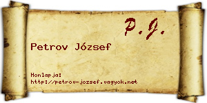 Petrov József névjegykártya